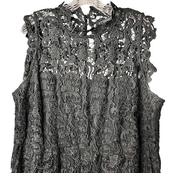 Eloquii Studio Lace Sleeveless Black Romper - Picture 6 of 9